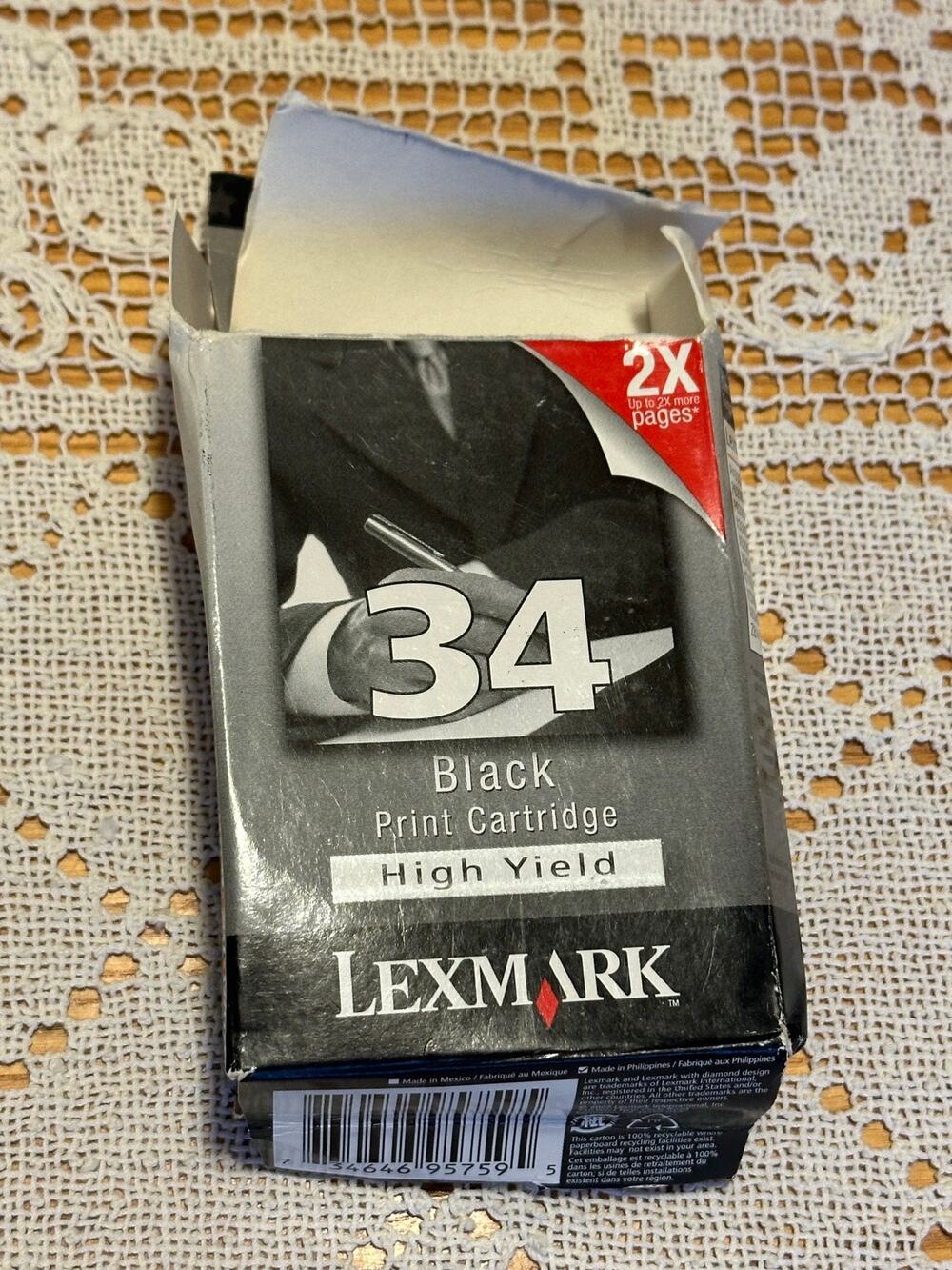 Genuine Lexmark 34 Black Ink Cartridge High Yield 18C0034 Open Box OEM